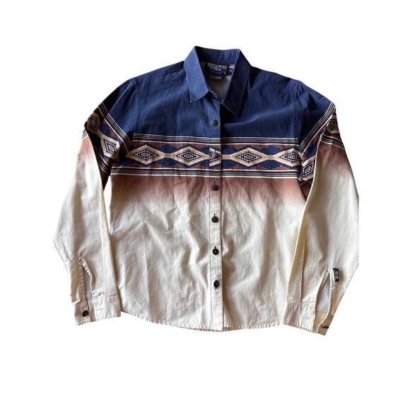 Vintage Panhandle Slim Brooks & Dunn M Women’s Santa Fe Western Button Up - Picture 1 of 7